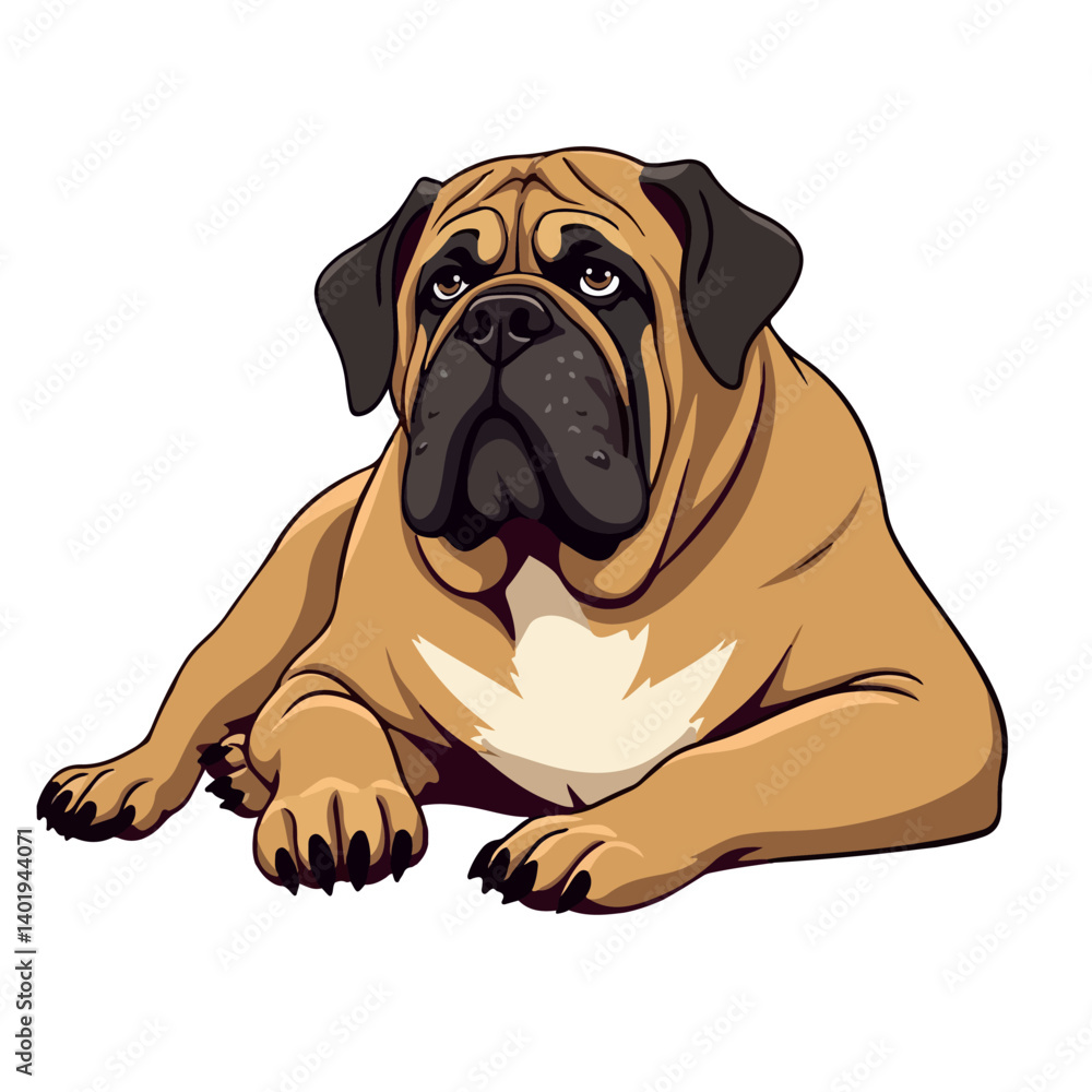 Obraz premium English mastiff vector illustration