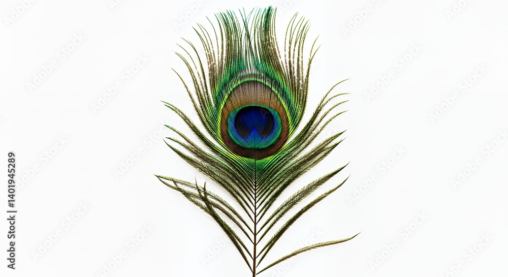 Obraz premium Peacock feather closeup image for design inspiration