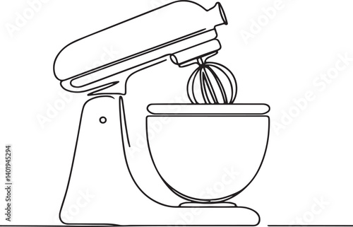 Stand Mixer Line Drawing Vector Art for Designers