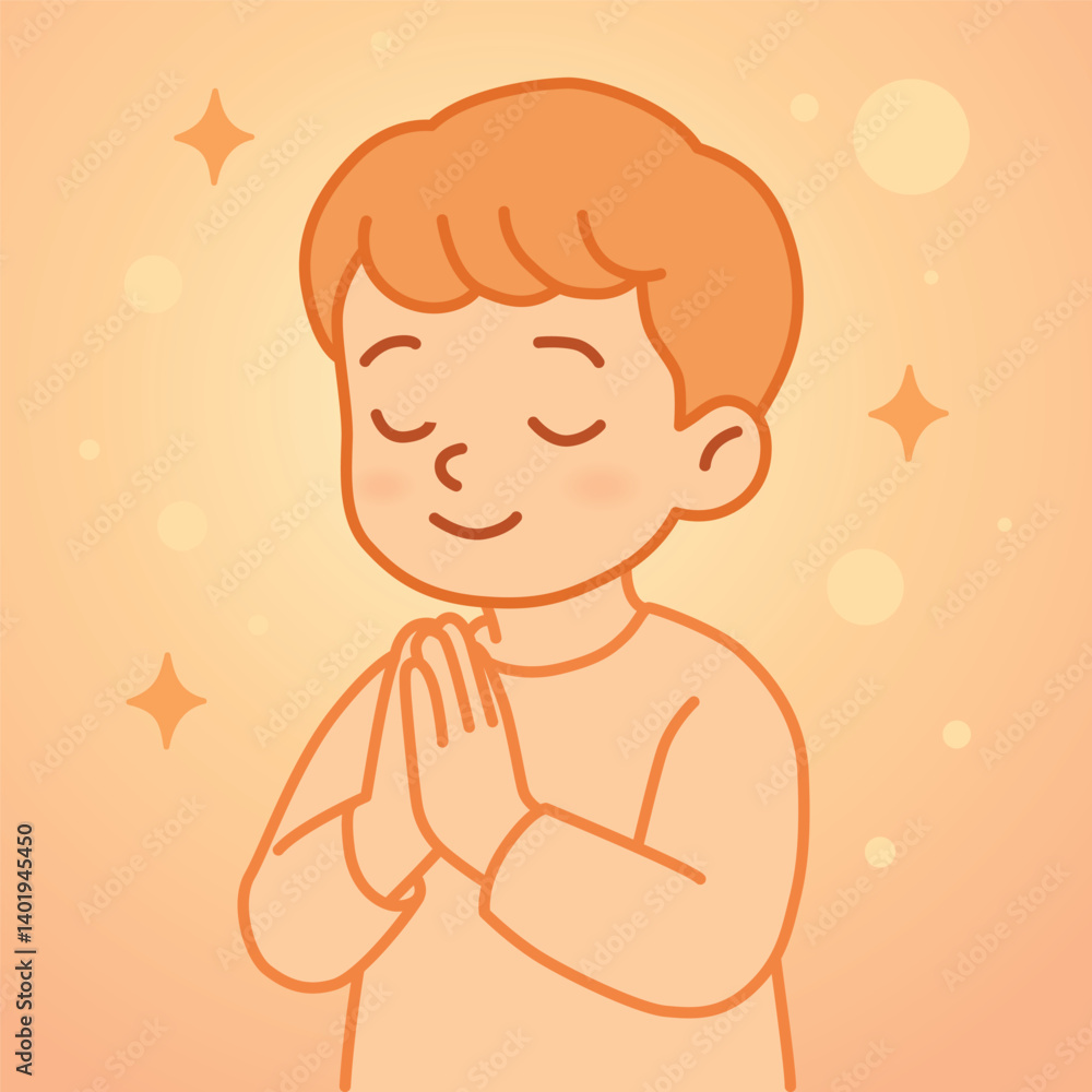 The boys raised their hands and prayed in a peaceful and joyful manner. The boys raised their hands and prayed in a peaceful and joyful manner.