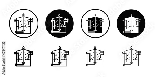 anaerobic digestion biomass icon Thin line art collection