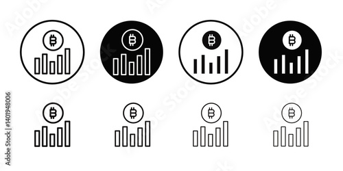 Bitcoin Evolution icon Thin line art collection