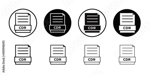 CDR File Document Icon Thin line art collection