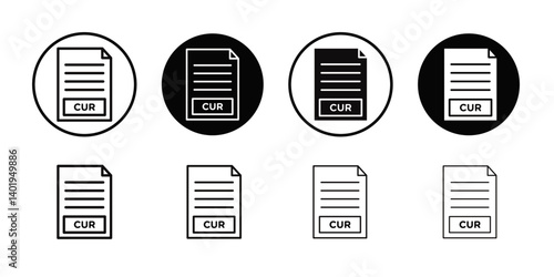 CUR File Document Icon Thin line art collection