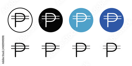 Cuba peso icon Thin line art collection