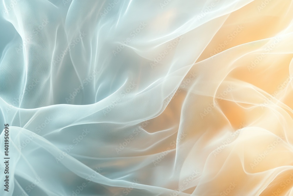 Delicate flowing sheer fabric with soft color gradations displayed beautifully Delicate flowing sheer fabric with soft color gradations displayed beautifully