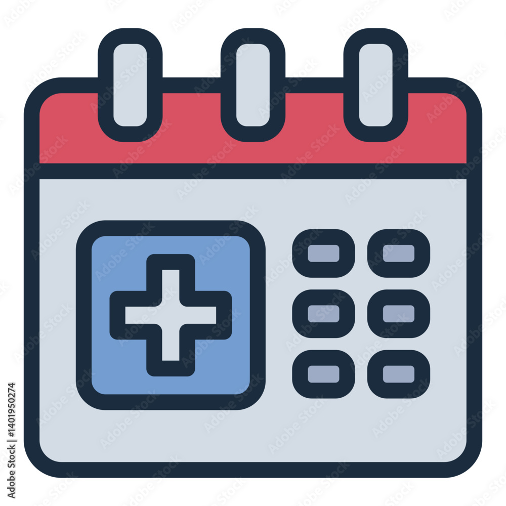 calendar note filled line icon for medical appointment calendar note filled line icon for medical appointment