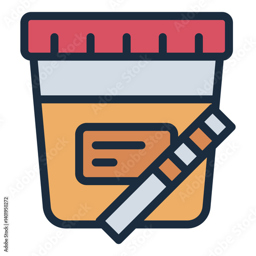 lab sample filled line icon for urine medical analysis