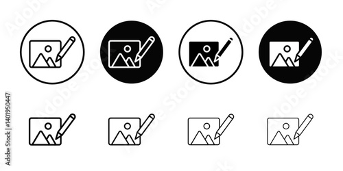 Edit Image Icon Thin line art collection