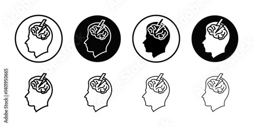 Epilepsy icon Thin line art collection