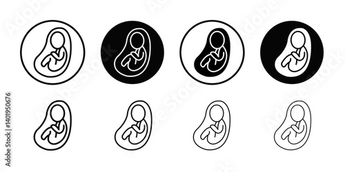 Embryo Child icon Thin line art collection