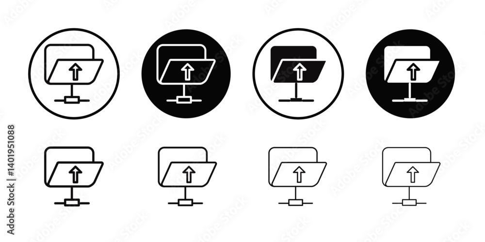 FTP navigate up icon Thin line art collection
