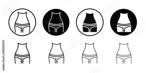 Genital rash icon Thin line art collection