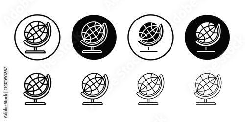globe icon Thin line art collection