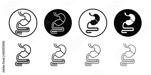 Indigestion icon Thin line art collection
