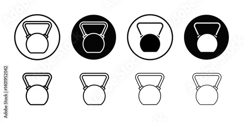 kettlebell icon Thin line art collection