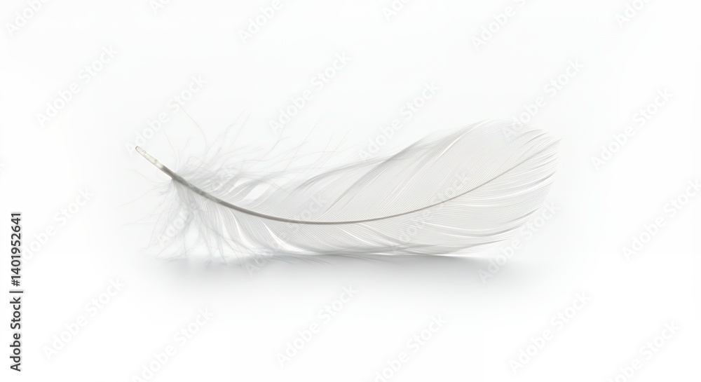Obraz premium Soft white feather closeup image