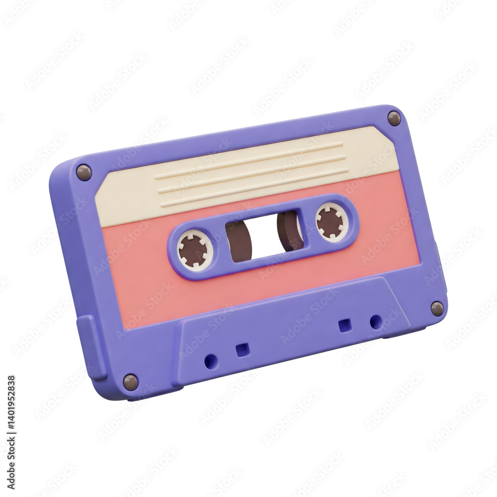 Fototapeta premium 3d icon illustration of a cassette