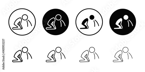 Nausea icon Thin line art collection