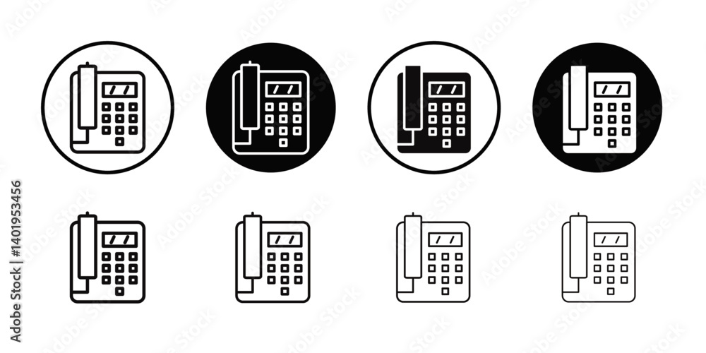 Office Phone icon Thin line art collection Office Phone icon Thin line art collection