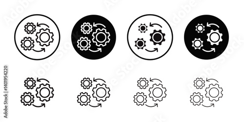 processing icon Thin line art collection