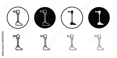 Prosthetic leg icon Thin line art collection
