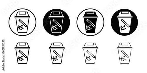 Quitting bad habits icon Thin line art collection
