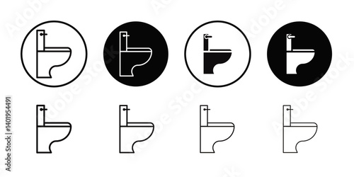 Rest room icon Thin line art collection
