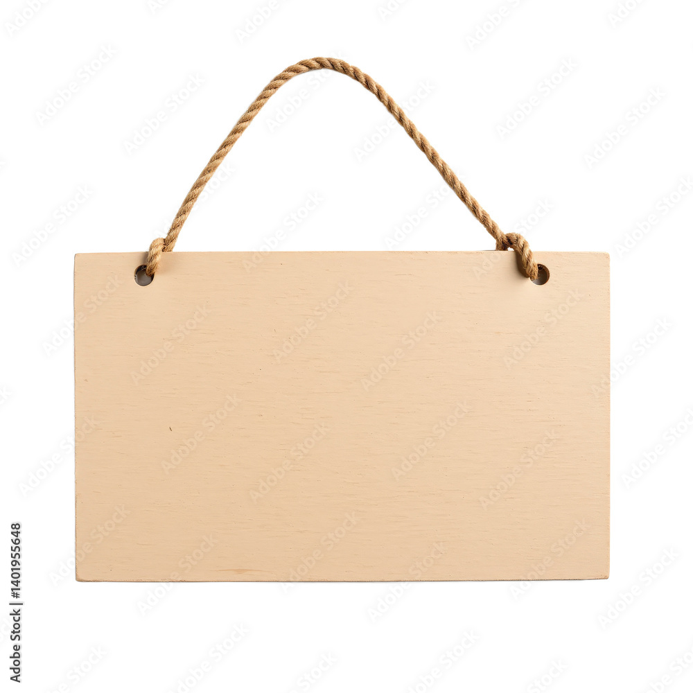 A blank wooden sign with a rope hanger, perfect for custom messages or decorations. A blank wooden sign with a rope hanger, perfect for custom messages or decorations.