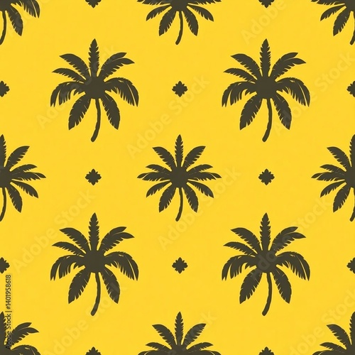 seamless pattern with palm trees