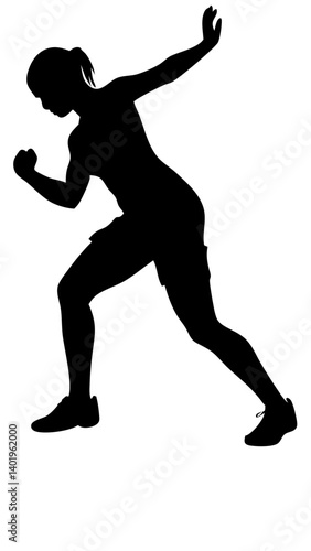 Silhouette of a Person in Motion, Showcasing Progress and Determination During an Outdoor Activity in the Early Morning Generative AI