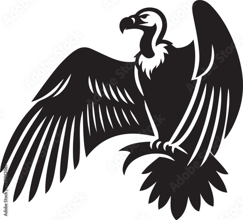 vector illustration, Andean Condor illustration, Andean Condor silhouette vector isolated on white background