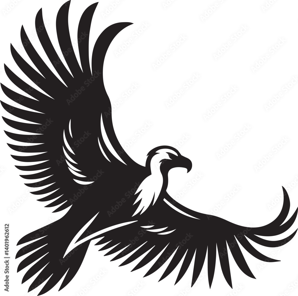 Fototapeta premium vector illustration, Andean Condor illustration, Andean Condor silhouette vector isolated on white background