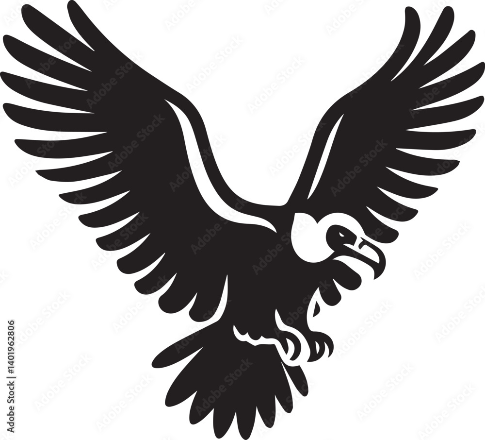 Obraz premium vector illustration, Andean Condor illustration, Andean Condor silhouette vector isolated on white background