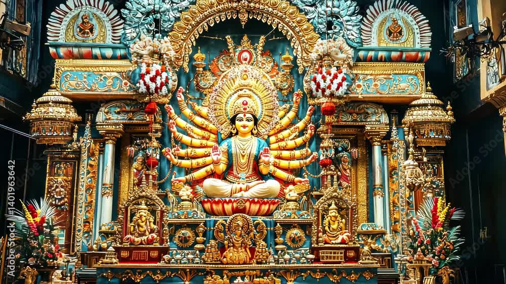 custom made wallpaper toronto digitalColorful and Ornate Hindu Idol of Goddess Spiritual Worship Experience with Intricate Decorations and Vibrant Art Celebrating Culture and Reverence