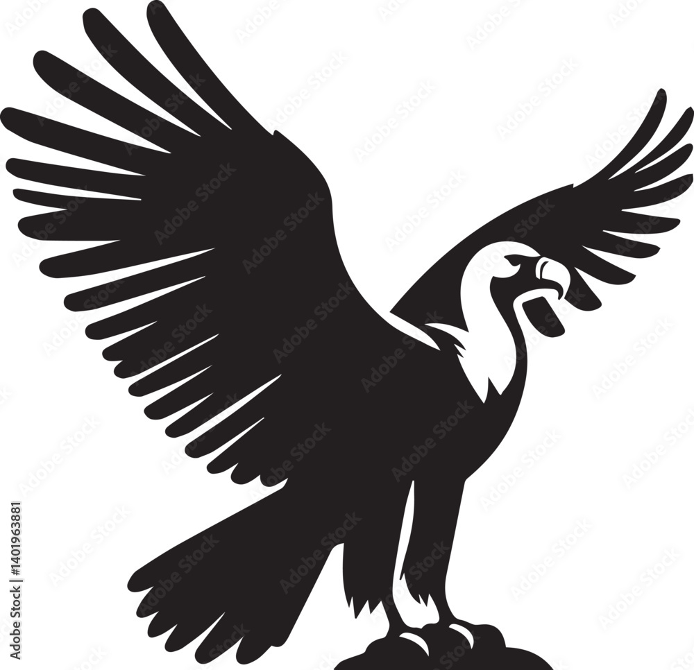 Naklejka premium Andean Condor illustration, Andean Condor silhouette vector isolated on white background