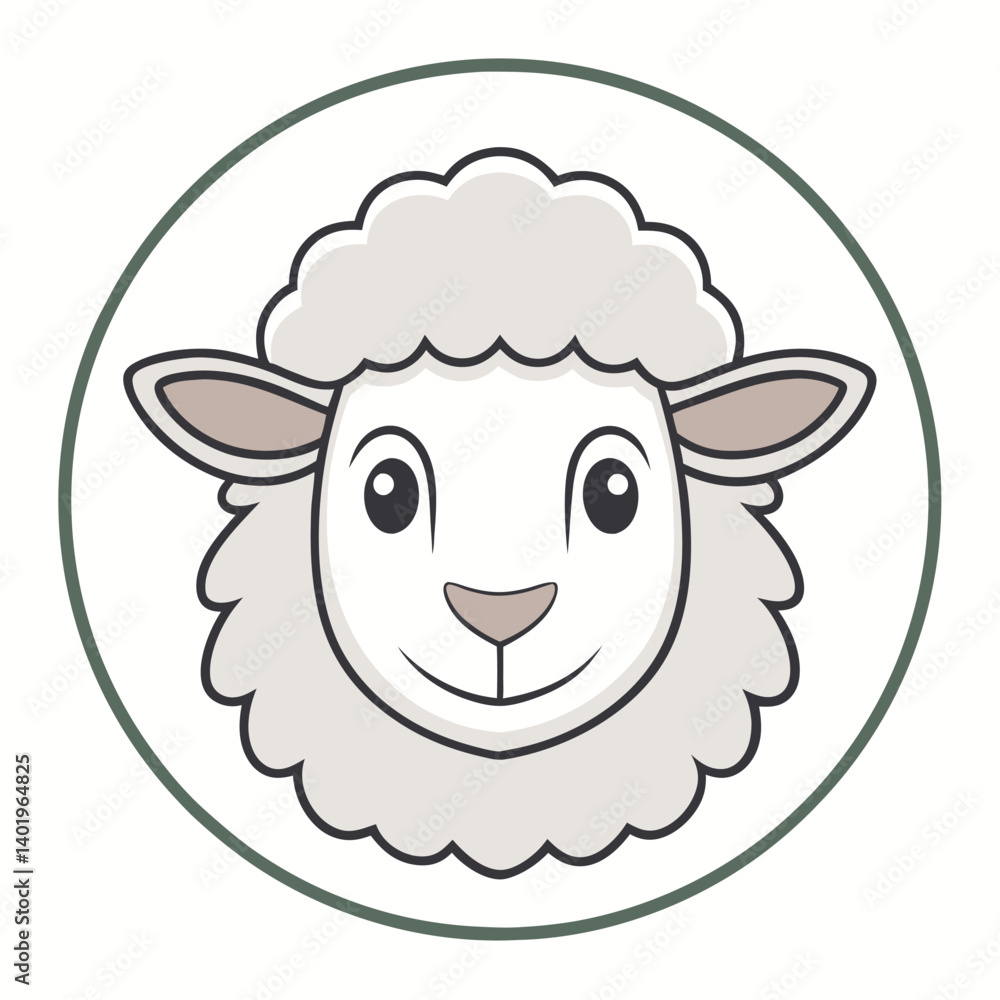 Cute sheep head illustration Cute sheep head illustration