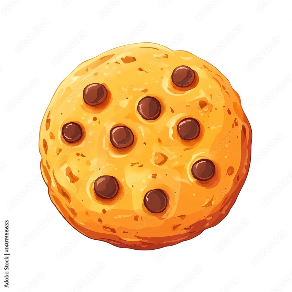 Fototapeta premium Golden brown chocolate chip cookie delicious treat sweet bakery