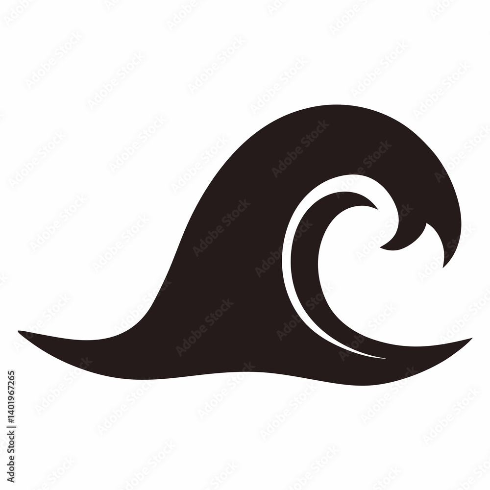 Fototapeta premium waves icon silhouette vector illustration
