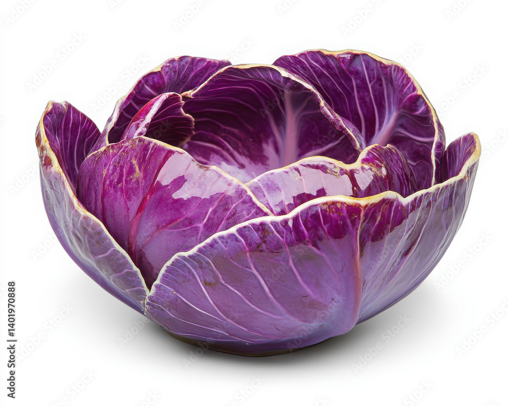 Obraz premium Vibrant purple cabbage bowl, perfect for culinary presentation.
