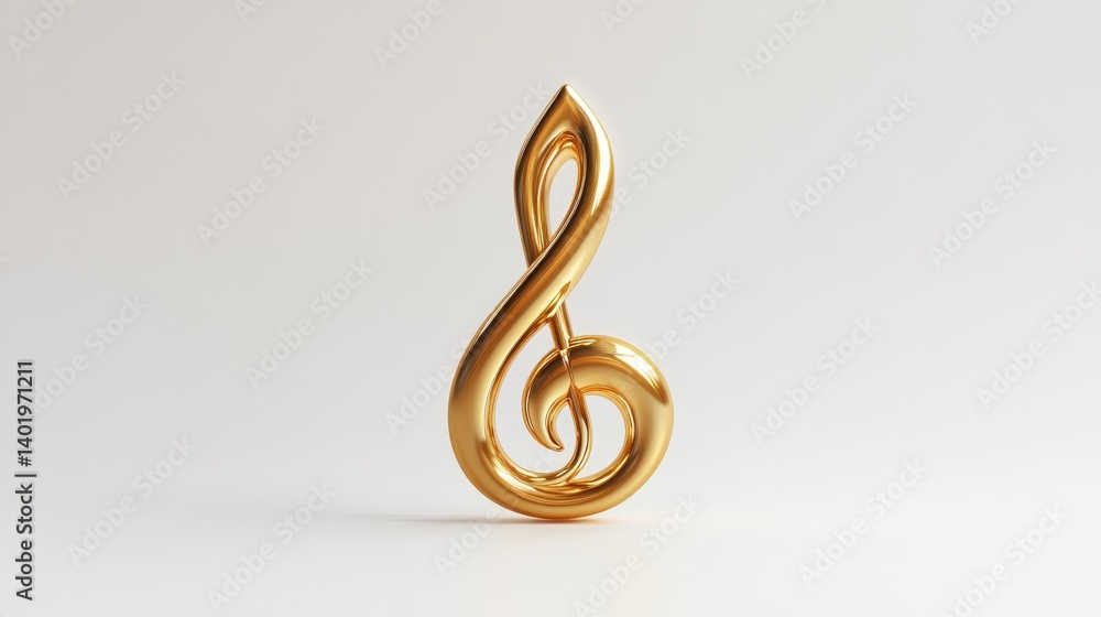 Fototapeta premium Golden treble clef
