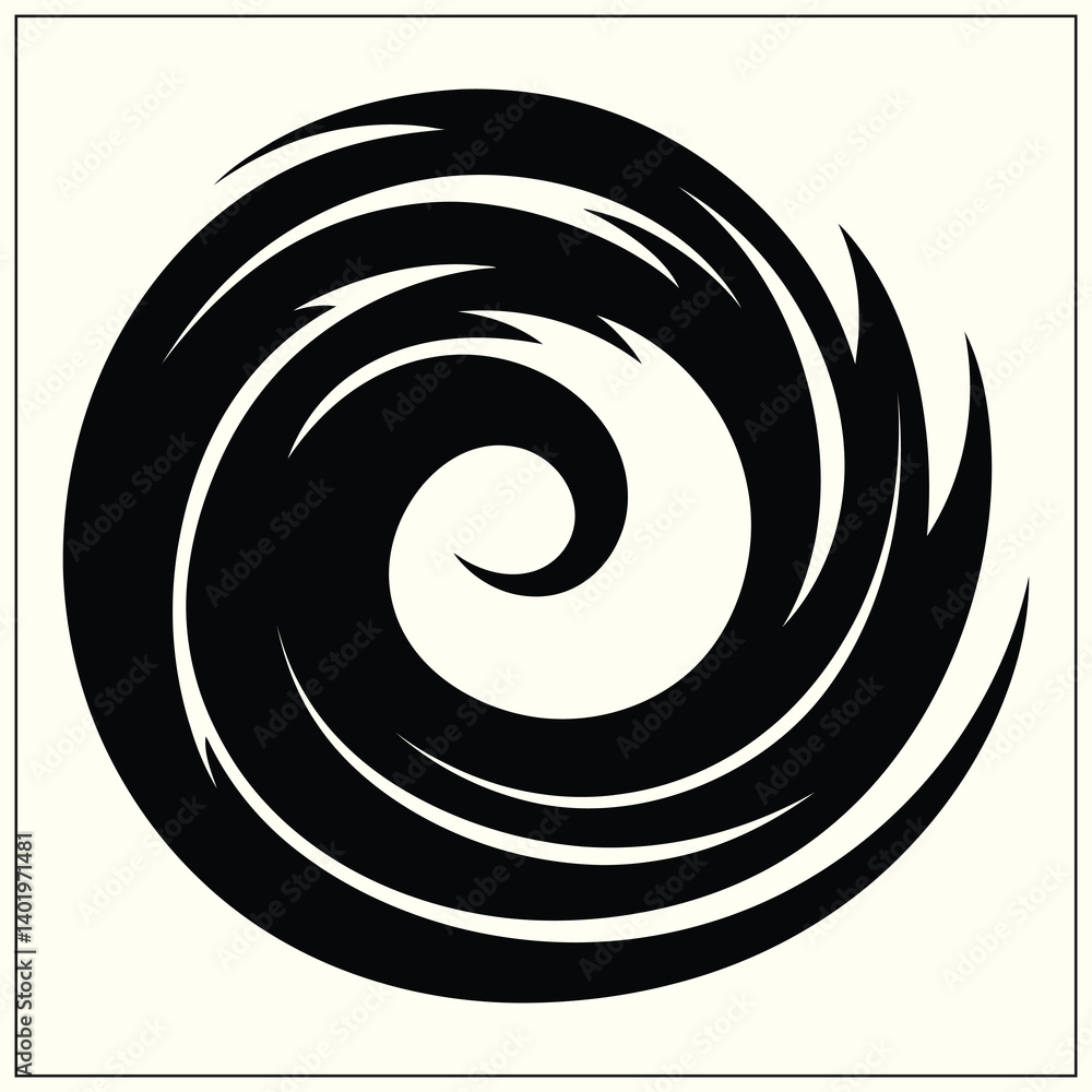 Silhouette of a Hurricane, Wind Force Silhouette of a Hurricane, Wind Force