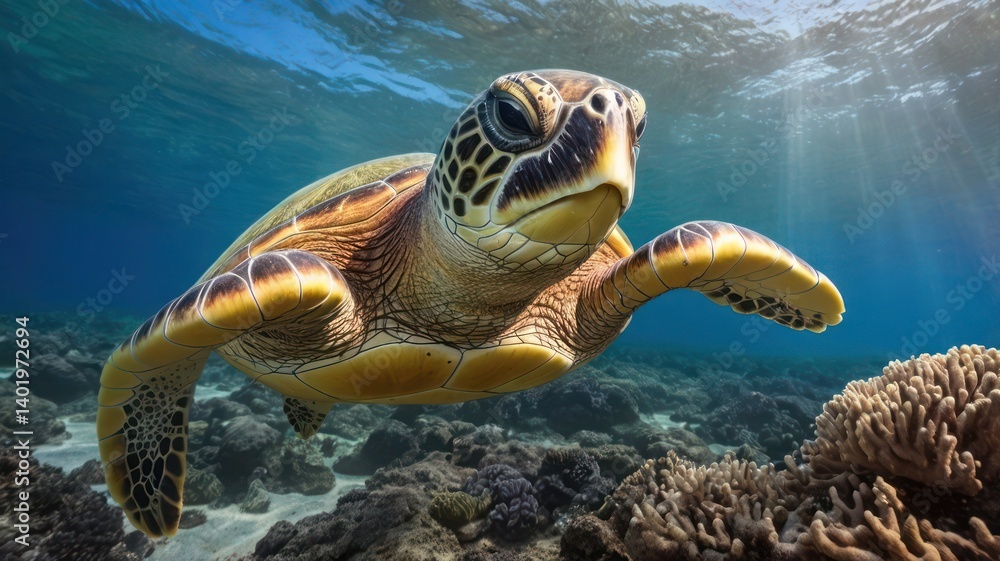 Obraz premium green sea turtle