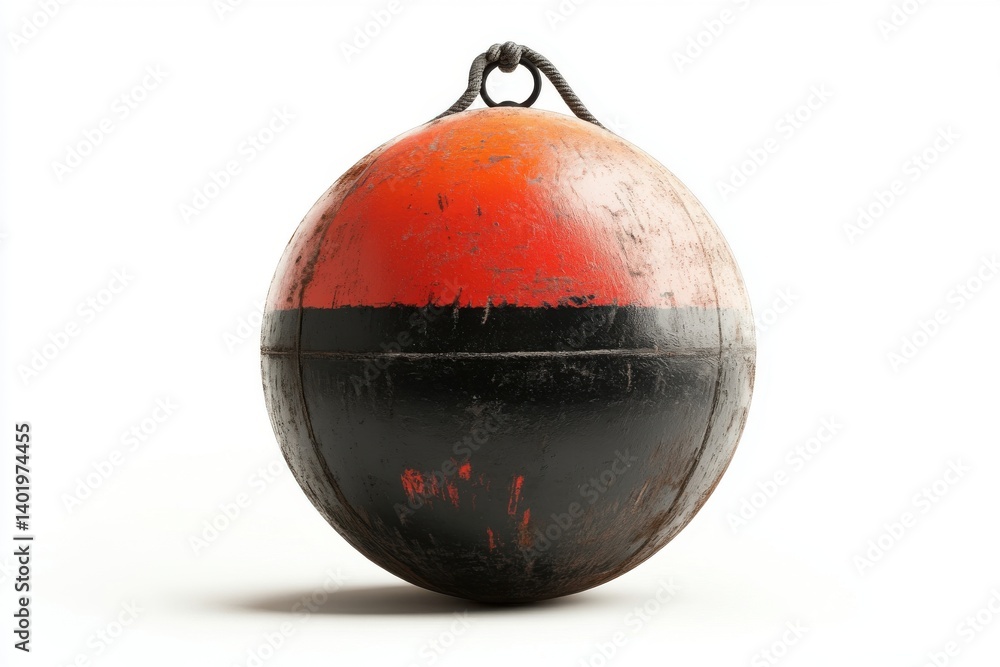 Red and black marine buoy isolated on a white background Red and black marine buoy isolated on a white background