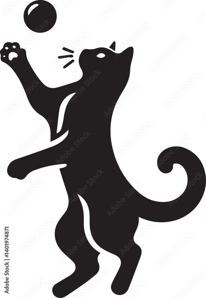 jump cat illustration, jump cat, jump cat silhouette vector isolated on white background jump cat illustration, jump cat, jump cat silhouette vector isolated on white background