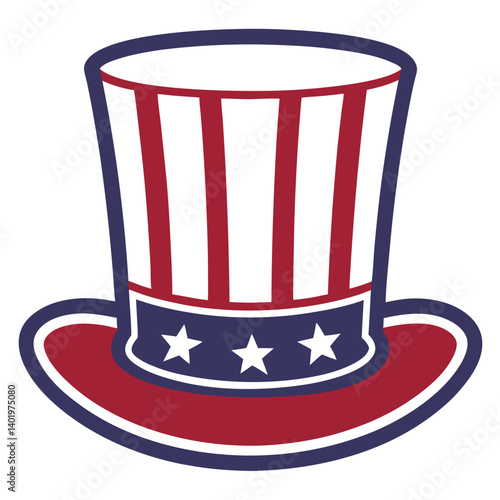 4th of july independence day uncle sam hat vector illustration 