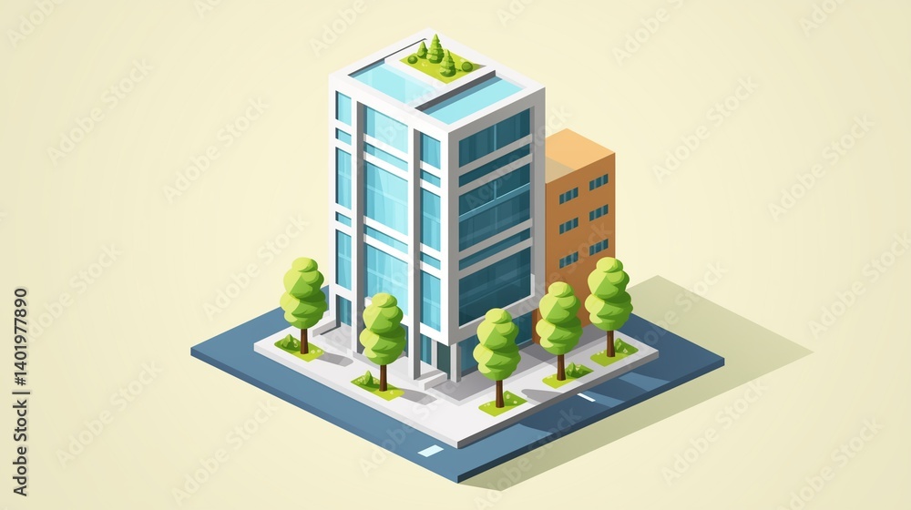 Isometric building icon vector image Isometric building icon vector image