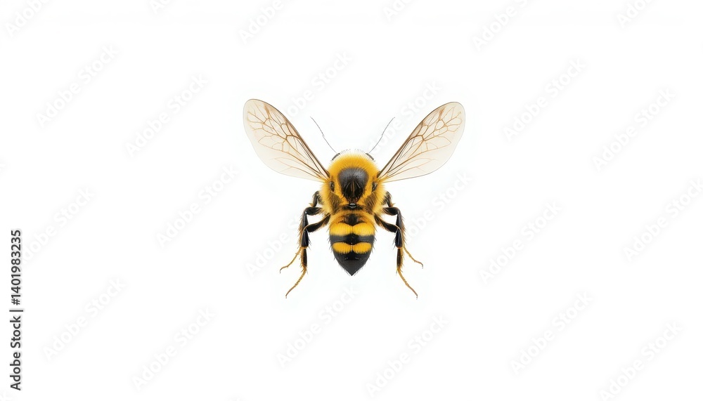 Fototapeta premium Bee pollinating flowers in nature close-up photography outdoor environment