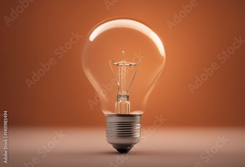 orange 3d background bulb rendering object glow yellow business creativity inspiration electric lamp innovation isolated glowing glasses light power creative concept design bright energy colours idea