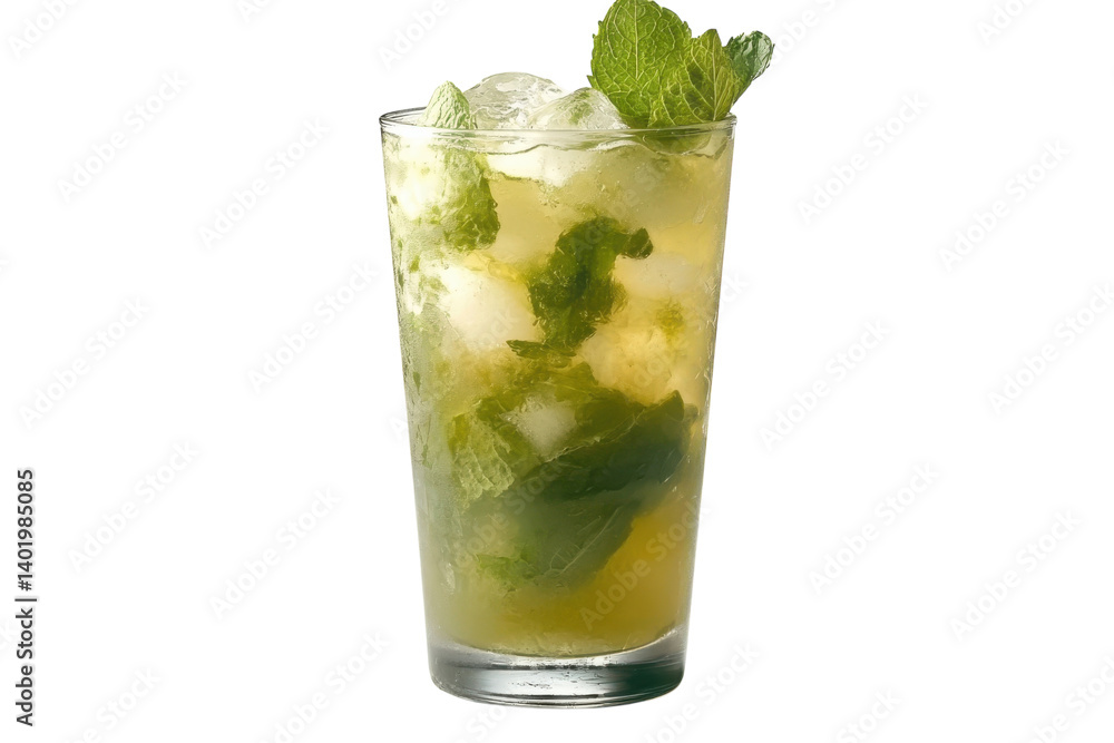 Refreshing mint julep cocktail icy and vibrant perfect summer drink garnished with fresh mint crystal clear glass black Refreshing mint julep cocktail icy and vibrant perfect summer drink garnished with fresh mint crystal clear glass black